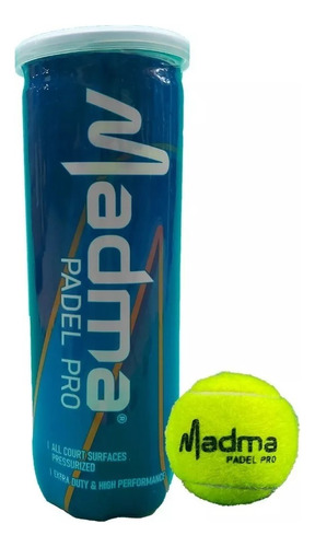 Tubo De Pelotas Madma Padel Pro X3 Unidades-importadas