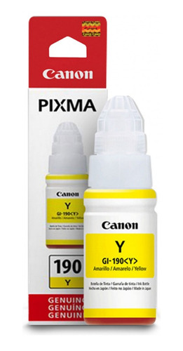 Tinta Canon Amarilla Gi190 Y Pixma G1100 G2100 G3100 G4100