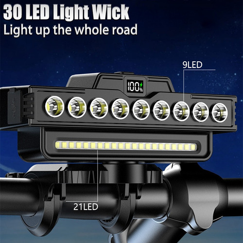 Lámpara Delantera De Bicicleta Con Carga Led Y Luz Trasera D