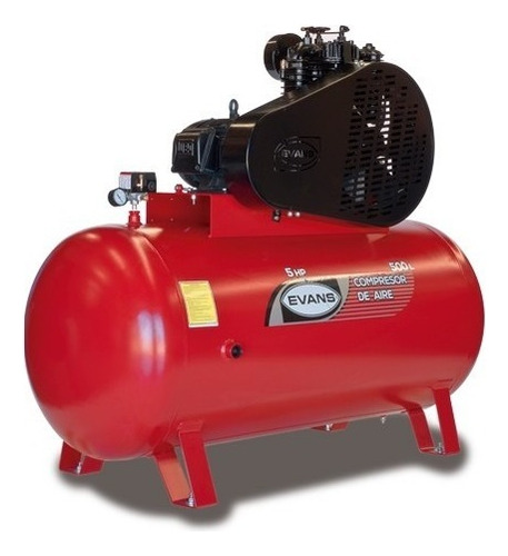 Compresor De Aire Lubricado Evans 2 Etapas 5hp 500l 175psi Color Rojo Fase eléctrica Trifásica Frecuencia 60 Hz