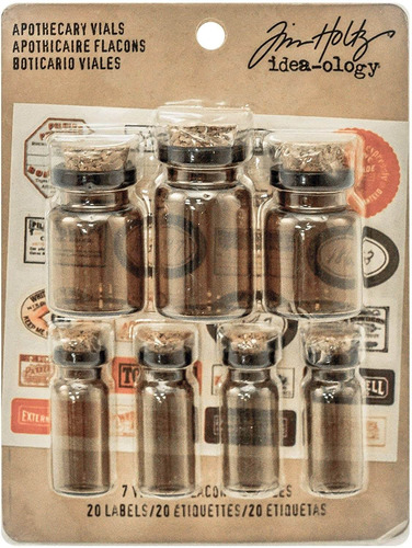 Tim Holtz Idea-ology - Frascos De Cristal Para Boticario Con