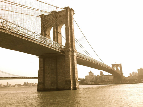 Cuadro 60x90cm Puente De Brooklyn Ciudad Paisaje Travel M3