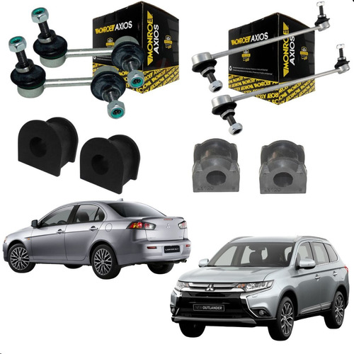 Kit 4 Bieletas Lancer Outlander Axios+ 4 Buchas Estabilizado