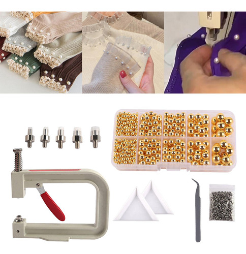 Prensa Manual Pearl Setter Tool Nails Rivet Studs Amarillo