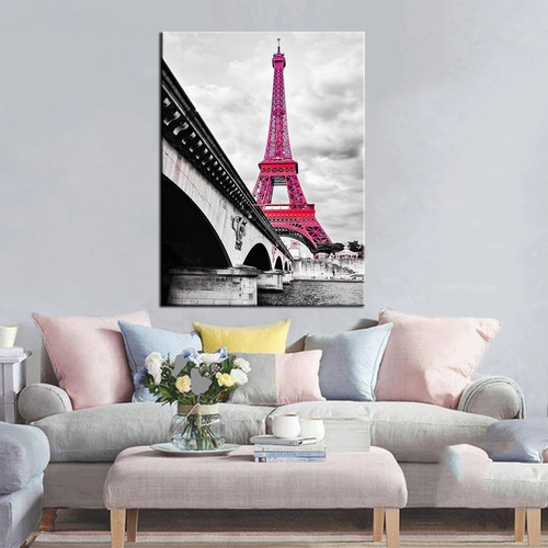 Quadro Canvas Paris Torre Eiffel Decoração Moderna Sala 