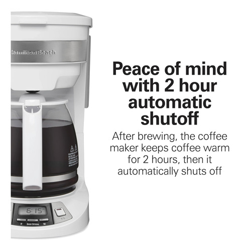 Cafetera Hamilton Beach, 12 Tazas, Programable, 46294, Color