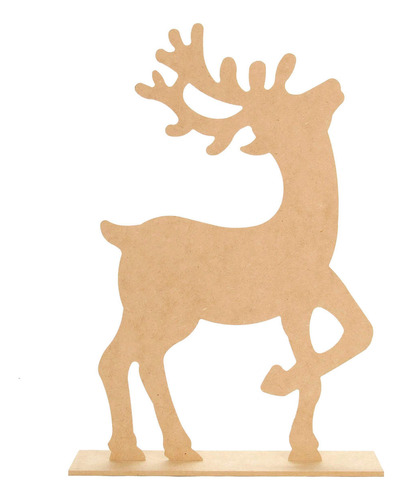 Reno Venado C/base Decoracion Navidad Mdf 40cm Mylin 1pz