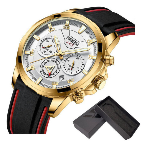 Reloj Cronógrafo De Silicona Nibosi 2536