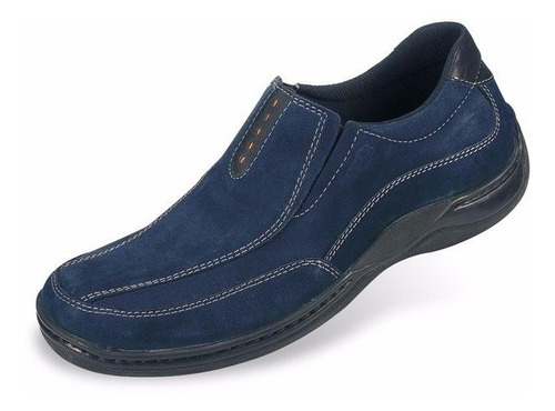 Botines Zapato De Hombre, Zapato De Cuero Azul Envio Gratis