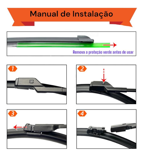 Kit Palheta Limpador Parabrisa Silicone Fox 2013 A 2022