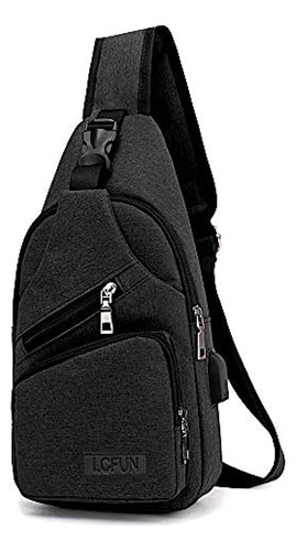 Canvas Sling Backpack Outdoor Sports Chest Bag Sling Ba...