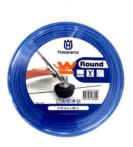 Tamanho redondo Husqvarna de 2,4 mm para Echo, Stihl 88 Mts. Cor: azul