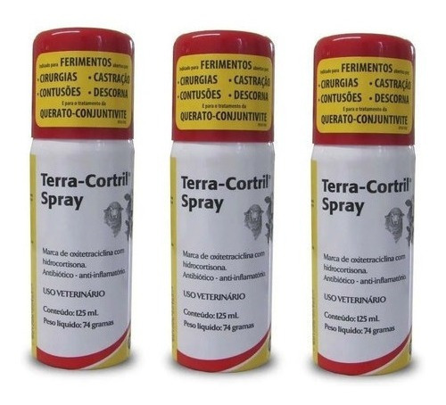 Kit Com 3 Terra-cortril Spray 125ml Original