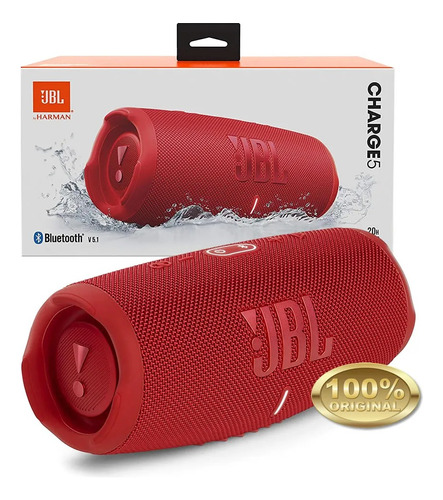 Caixa De Som Jbl Charge 5 Bluetooth Vermelha