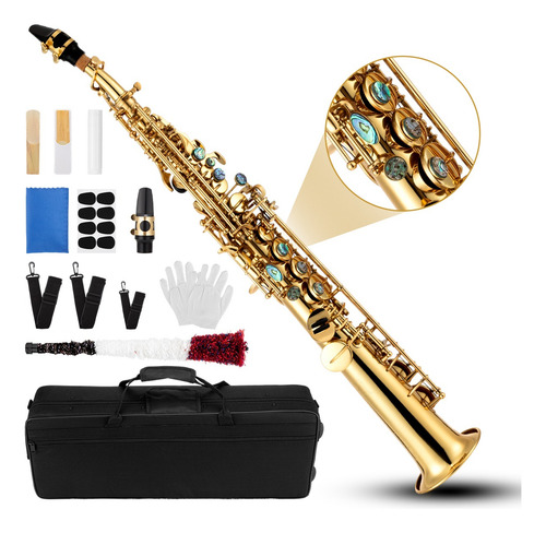 Saxofón Alto En Si Bemol Tubo Recto Para Principiantes Oro