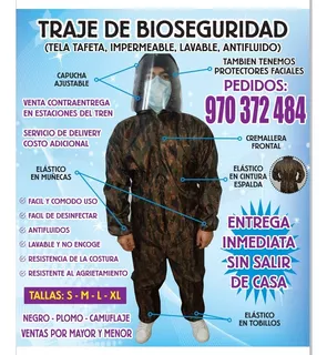 Mameluco Impermeable Lavable Protector Facial Mayor Y Menor