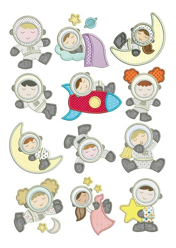 Pack Matrices P/ Maquina Bordadoras Astronauta Pes Jef Dst