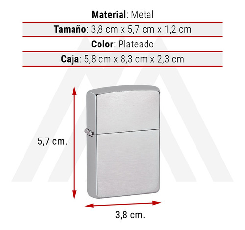 Imagen 4 de 10 de Encendedor Zippo Lighter Classic Brushed Chrome