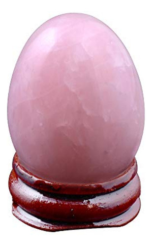 Huevos De Cuarzo Rosa De 4030 Mm Con Soporte De Madera, Pied