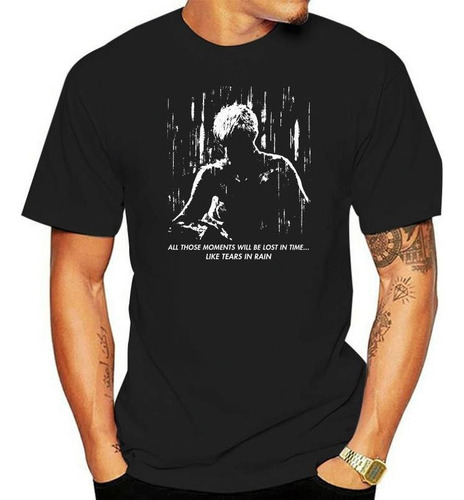 Playera Negra Blade Runner Tears In Rain Manga Corta Hombre