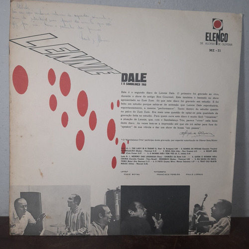 Imagem 2 de 10 de Vinil Lp Lennie Dale E O Sambalaço Trio Mono Ler Anúncio