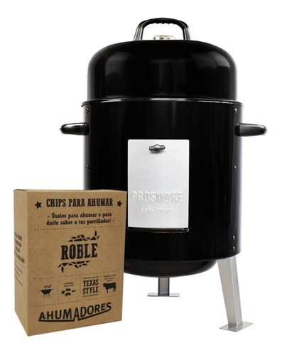 Ahumador Y Parrilla A Carbón Pro Smoke + 1k Chip Roble