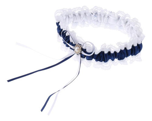 5 Navy Blue Satin Ribbon Hair Accessory For Wedding 5 Pcs