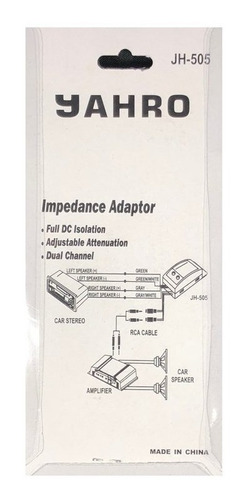 Adaptador De Impedancia Jahro Jh-505 Atenuación Ajustable