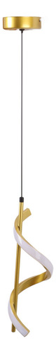 Colgante Led De Techo En Espiral Blanco De Color Dorado De A