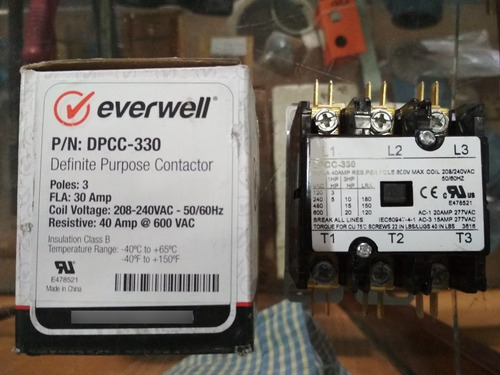 Contactor 3 Polos 30 Amp Everwell