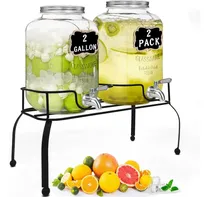 Comprar 2 Dispensadores Bebidas Vitrolero Vidrio Mason Jar Agua 8l