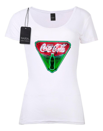 Remera Dama Coca Cola Dibujo Art Logo - Maco5