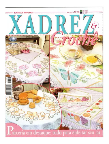 Kit 7 Revistas Bordado Tecido Ponto Xadrez & Crochê