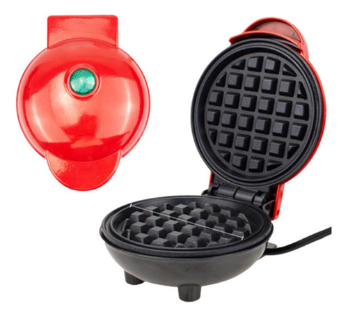 Maquina De Waffle Grill Antiaderente Mini 110v Inoxidável Cor Vermelho