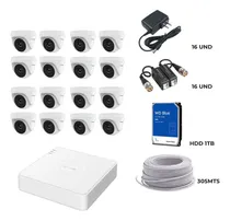 Comprar Kit Seguridad Hikvision 16 Camaras  Dvr  Accesorios 720p Hd