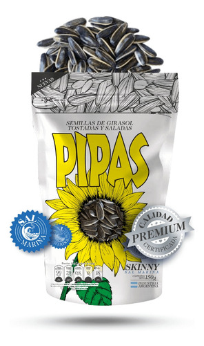 Pack X 12 Pipas Semillas Girasol Saladas S/marina 180g