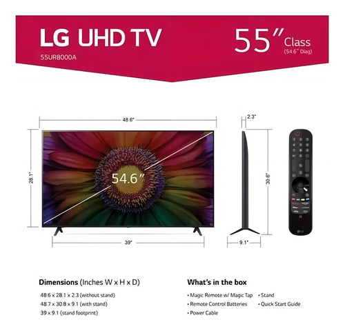 Pantalla Smart Tv LG 55' 55ur8000aua Uhd Webos Thinq - Excelente (Reacondicionado)