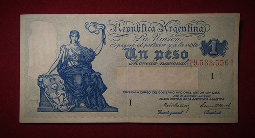 Billete 1 Peso Progreso 1941 Bottero 1821 Serie I