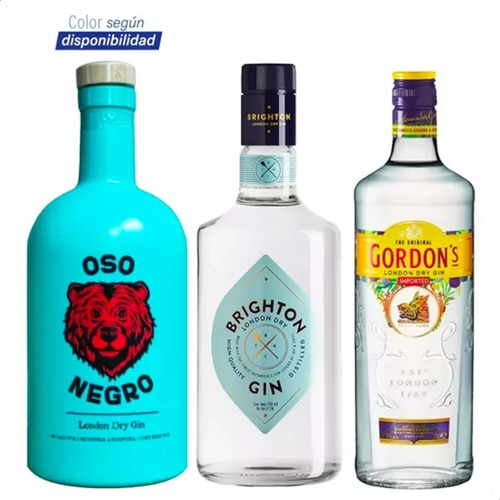 Combo Gin X3 Gordons + Brighton + Oso Negro - 01almacen