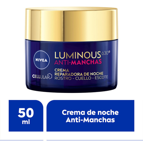 Crema Facial Noche NIVEA Luminous con Ácido Hialurónico 50ml