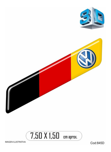  Stickers C/relieve 3d Bandera Alemania Volkswagen P/auto
