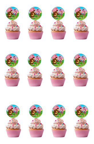 Pack 12 Toppers Para Cup Cake Masha Y Oso