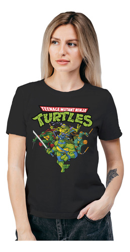 Polera Mujer Tortugas Ninja A Cartoon Algodón Orgánico Wiwi