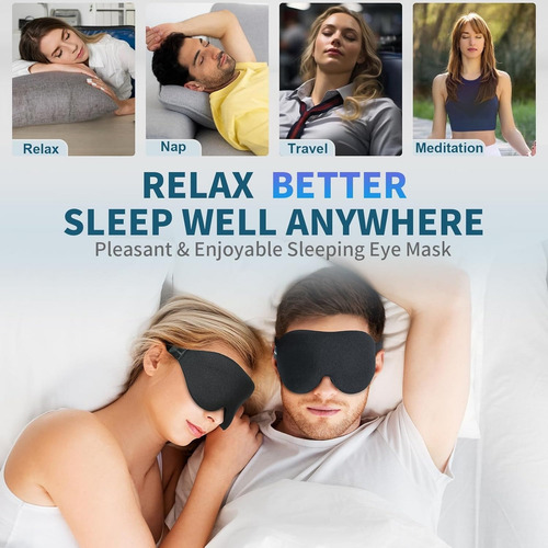 2 Gafas Para Dormir 3d, Transpirables Y Ajustables