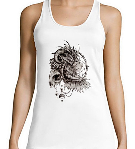 Musculosa Leon Colmillos Huesos Cadenas