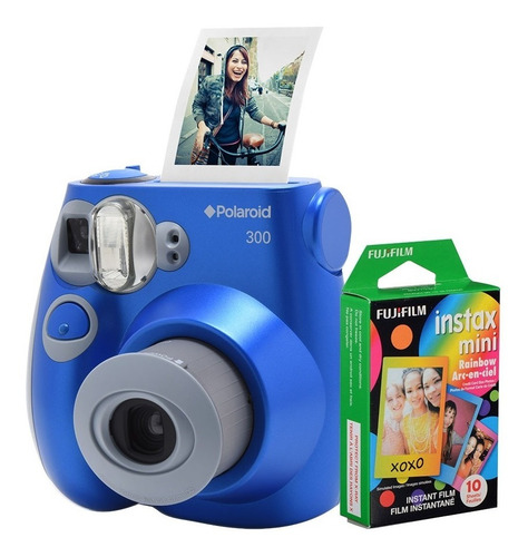 Câmera Polaroid Instantânea Pic 300 Azul C/ Filme 10 Poses