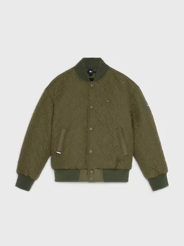 Chamarra Bomber Verde Capitonada Para Ni o Tommy Hilfiger Env o