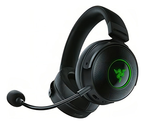 Razer Kraken V3 Pro Hypersense Wireless Gaming Headset W/haptic Technology: Triforce Titanium 50mm Drivers - Thx Spatial Audio - Hyperspeed Wireless - Hybrid Fabric & Leatherette Memory Foam Cushions