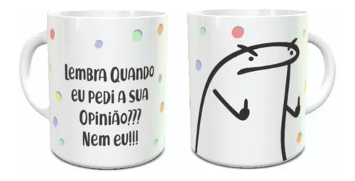 Caneca Personalizada Meme Flork - Aqui para sua Opinião