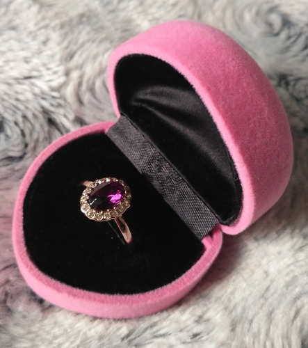 Imagen 3 de 5 de El Mas Hermoso Anillo Compromiso Baño Oro 18k Swarovski